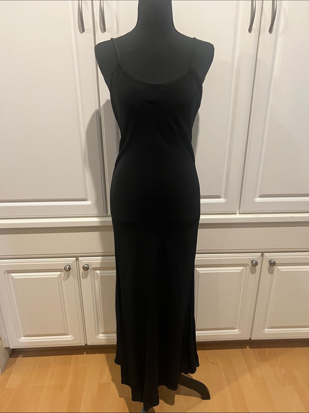Black Spaghetti Strap Maxi Dress - Women's Elegant Slip Dress